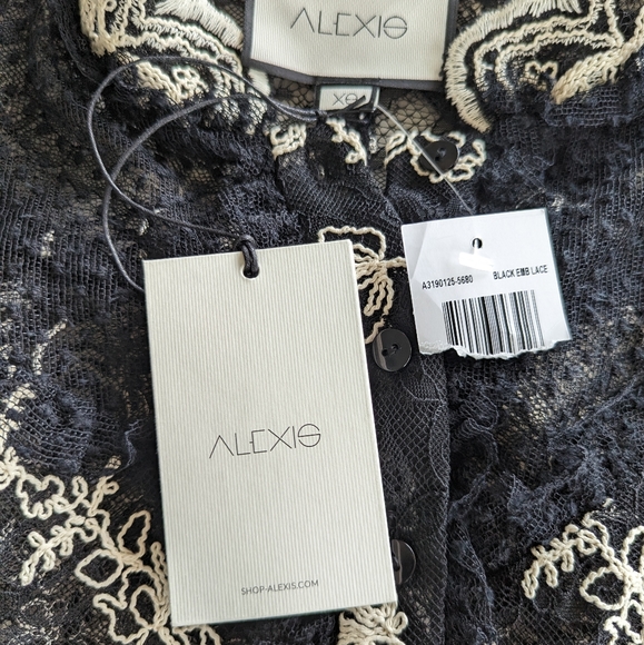 NWT Alexis Boda Embroidered Victorian Lace Puff Sleeve Top - Picture 4 of 10